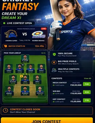 IPL Match (ipl match today) fantasy cricket & matchday visual 3
